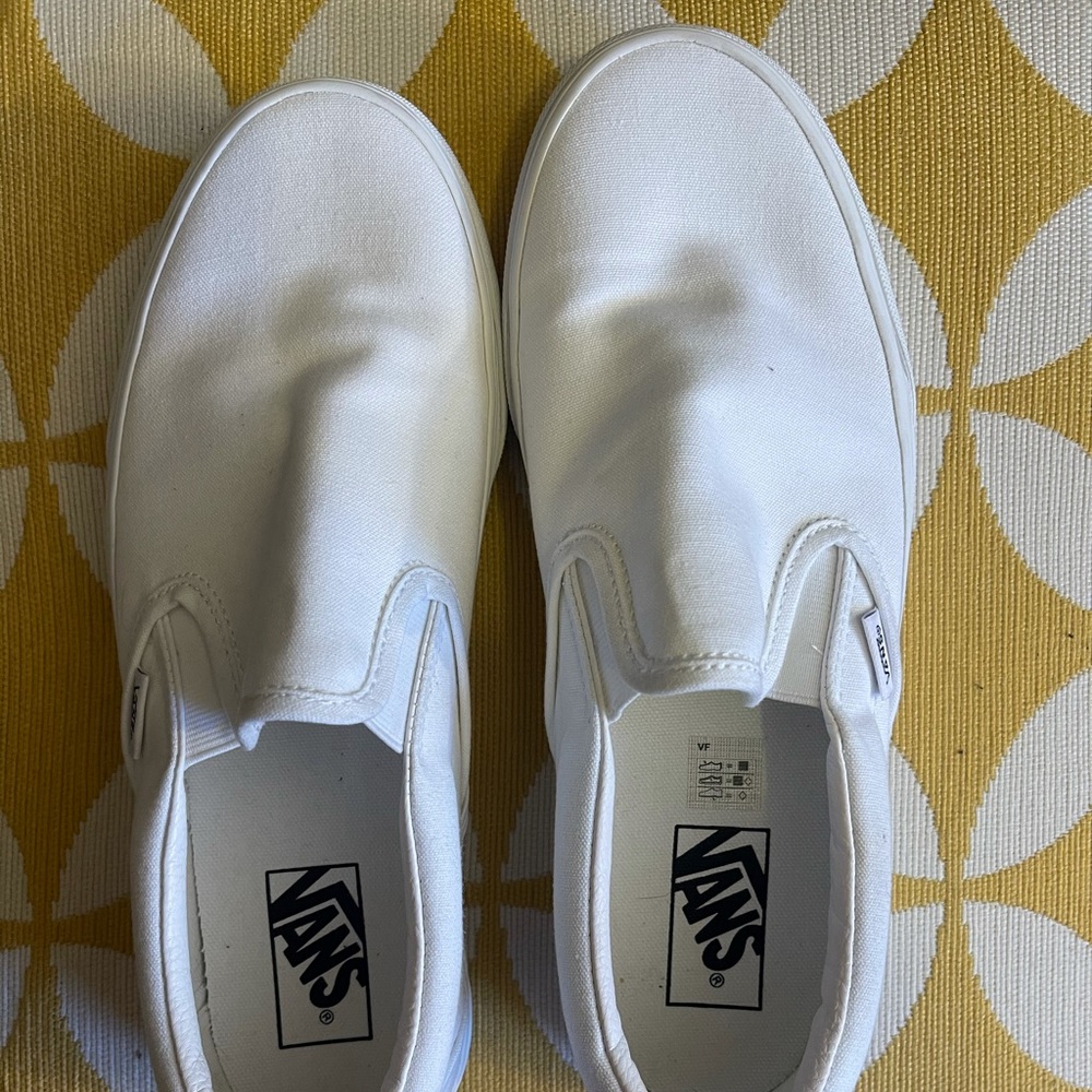 White Slip on Vans